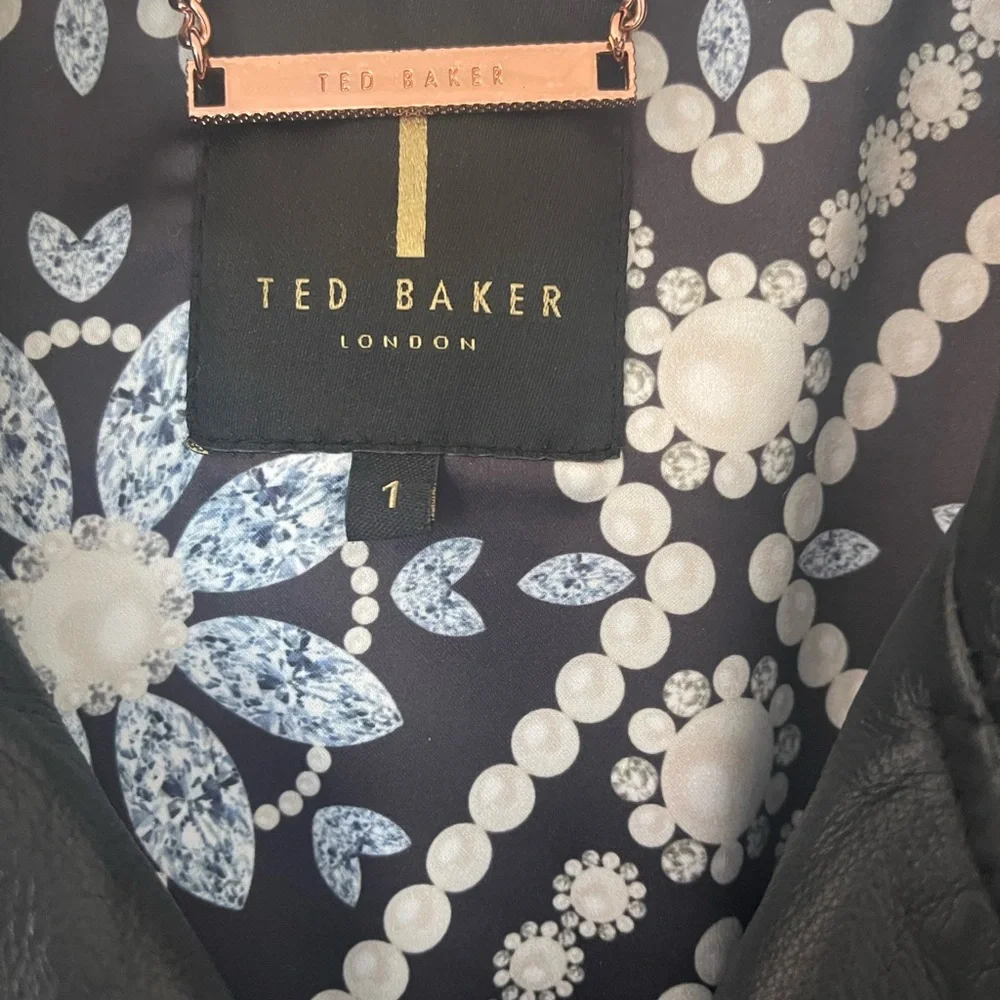 Ted Baker Black Leather Biker Jacket - Picture 5 of 5